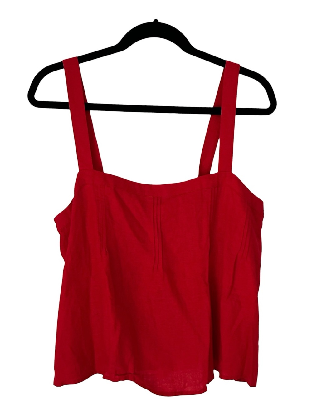 J. Crew Red Square-Neck Linen Camisole